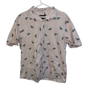 Primark Men’s Cactus Print Button-Down Shirt XL – Playful Style